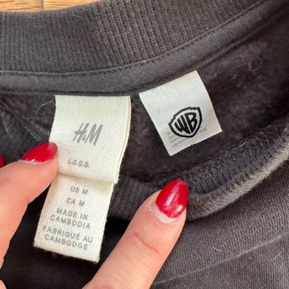 H&M Warner Bros Friends Embroidery Black Sweatshirt Size Medium - Picture 3 of 4